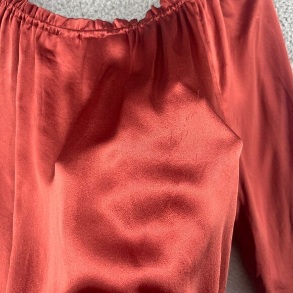 Soft Surroundings Blouse Size Small 100% Silk Rust Burnt Orange NWOT - Picture 11 of 14